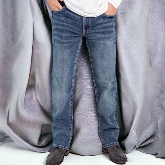 AXEL Men’s Straight Leg Whiskered Denim Jeans Size 36x32 - Picture 1 of 13